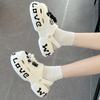 2024 Nuevo Perro Globo celebridad de internet zapatos con agujeros de tacón alto para mujer accesorios de moda de verano zapatos sin cordones de suela gruesa
