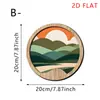 Letrero Circular de Madera Transfronterizo Retro Sol y Luna Montaña y Río Manualidades Creativas Personalizadas para Colgar en la Pared Decoraciones de Pared Estilo Nórdico
