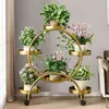 Suporte Multifuncional de Flores para Varanda, Suporte de Vaso para Plantas Verdes, Suporte de Chão Móvel de Ferro Forjado Multi-Camadas para Sala de Estar com Rodas