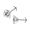 Brincos de Tarraxa Ins Coreanos e Japoneses Simples Versáteis Novos Zircônia AAA Studs Labret Design de Moda Pequenas Joias Venda Direta da Fábrica