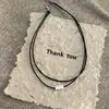 Collar Negro de Doble Capa Cuadrado de la Suerte de Sun Qian Gargantilla Simple para Mujer Cadena para Clavícula Accesorios para Mujer 2025
