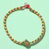 Pulseira de Fio Colorido do Festival do Barco-Dragão com Design de Pequeno Zongzi, Pulseira Tecida Artesanal Cartoon para Adultos e Crianças, Pulseira de Segurança