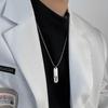 Collar con Letra de Acero de Titanio para Hombre, Colgante Sencillo y Versátil, Accesorio de Diseño de Nicho Inglés, Joyería de Marca de Moda al por Mayor, Para Apilar