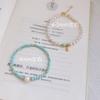 Pulseira de Laço Único de Pérola Turquesa Feminina Estilo Verão ins Doce Simples Presente para Namorada Joia Pequena Fresca