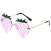 Nuevas Gafas de Sol de Fresa sin Montura Europeas y Americanas 2022 Gafas de Sol de Fiesta sin Montura Divertidas y Personalizadas Gafas de Moda para Mujer para Graduación