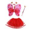 Ropa para actuación infantil de jardín de niños Vestido de actuación de princesa Alas de mariposa de ángel Traje de cuatro piezas