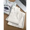 Jeans de Tiro Alto Lavados Vintage Elásticos Micro-Lar para Mujer Primavera Nuevos Holgados Moda Versátiles Ajustados Pantalones de Nicho
