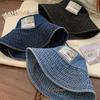 Sombrero de pescador vaquero de ala grande con diseño de oso para mujer, fino, para vacaciones, con protección solar, para mostrar la cara, pequeño.
