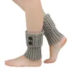 Cubrepiernas de Lana Transfronterizos Estilo Nuevo Europeo y Americano Cubrepiernas Cortos con Botón de Presión Calentadores y de Moda Calcetines Leggings y Cubrebotas