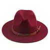 Amazon Sombrero Jazz de copa plana transfronterizo europeo y americano otoño e invierno hombres y mujeres Sombrero de lana británico sombrero de fieltro venta al por mayor