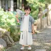 Hanfu Masculino Verão Estilo Tradicional Bonito 2026 Novo Modelo Traje Antigo Masculino Versão Fina Roupas para Irmãos Roupas para o Dia das Crianças