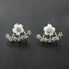 Brincos de pendurar traseiros estilo coreano com flor de margarida cheios de galhos de diamante flores olho de cavalo brincos de liga brincos joias atacado