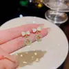 Pendientes de Flores de Lujo Accesible Super Hada Pendientes de Diseño Nicho Pendientes de Lazo Pendientes Franceses de Alta Gama para Mujer
