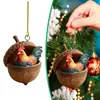 Adornos Navideños Acrílicos Planos 2D de Animales del Bosque Transfronterizos Colgantes para Árbol de Navidad Decoración del Hogar Decoraciones Colgantes