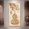 Jarrón Calabaza Pintura Colgante Nuevo Estilo Chino Pintura Decorativa de Entrada Pintura Fu Lu Jixiang Pintura de Pared para Pasillo de Sala de Estar