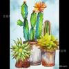 Nuevo Amazon Más Vendido Pintura de Diamantes 5D Cactus Diamante Redondo Diamante Completo DIY Sala de Estar Dormitorio Pintura Decorativa Lote de Fábrica