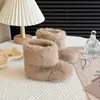 Botas de Piel Gruesa para Bebé Niña Invierno Estilo Nuevo Cálidas para Niños Botas de Nieve Estilo Coreano de Caña Media Color Sólido Botas Cortas Juguetonas