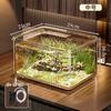 Acuario Transparente Pequeño de Escritorio para Hogar Oficina Pecera para Peces Dorados Mini Acuario Acrílico Cuadrado Tanque de Agua Engrosado para Tortugas