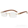 Novedad Patillas de Madera Gafas de Sol Moda Europea y Americana Venta Caliente Transfronteriza Gafas de Sol Espejo Retrovisor Sin Marco Película Marina