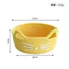 Cesta de Almacenamiento de Cosméticos Tejida con Cuerda de Algodón Linda Cesta de Almacenamiento de Artículos Varios para Escritorio de Dormitorio Cesta de Almacenamiento de Bocadillos Cesta de Almacenamiento de Juguetes para Niños