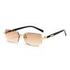 Gafas de sol de moda sin montura transfronterizas para hombre y mujer, nuevas gafas de sol de moda europeas y americanas con montura cuadrada, gafas de sol personalizadas, tendencia