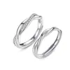 Anillo de Pareja Amor Entrelazado Par de Enamorados Anillo de Par Entrelazado Anillo Abierto Simple Japonés y Coreano Regalo de San Valentín