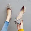 Comercio Electrónico Transfronterizo Zapatos Planos de Verano para Mujer Modelo Nuevo 2026 con Lazo y Pedrería, Boca Baja, Zapatos de Mujer Talla Grande 41 a 43