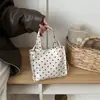 Bolsa de nylon transfronteiriça, bolsa tote fashion, bolsa de compras em tecido de bolinhas, bolsa transversal, bolsa de ombro simples para estudante