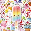 50 Piezas de Pegatinas de Dibujos Animados Estilo Graffiti de Cono de Helado de Macarrón, Pegatinas Pequeñas con Asa Fáciles de Arrancar para Decoración de Diario