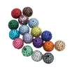 Bolas de Diamante Coloridas Cheias de Diamante para Cruzamento de Fronteira, Bola de Diamante de Cerâmica Macia com Furo Reto, Contas para Colar DIY, Acessórios para Chaveiro com Contas Penduradas