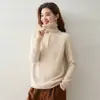 Suéter de Punto Holgado de Cachemir para Mujer con Media Cremallera y Solapa Grande, Estilo Perezoso, Nuevo para Otoño 2026
