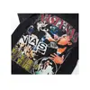Camiseta Americana Retro High Street Verão Masculina Manga Curta Ins Solta Casal Europeu e Americano Hip-Hop Floral Preto Outro