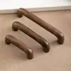 Puxadores de Porta de Armário Minimalistas na Cor de Madeira Natural, Puxadores de Madeira Maciça, Madeira de Faia, Puxadores de Porta de Madeira para Armário de Gavetas Nogueira Preta