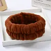 Diadema para lavarse la cara con lazo para niñas, al por mayor, color liso, versátil, maquillaje simple, banda para la muñeca para secar el sudor, banda para el cabello de franela