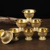 Copa de suministro de agua de cobre puro Copa de vino Wu Caishen Copa de ocho copas auspiciosas Cuenco de copa Copa de purificación de agua de siete tazas Guan Gong