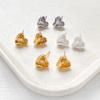 Pendientes de oro auténtico chapados en cobre de 18 quilates con forma de corazón irregular, con efecto rizada, para hacer tú mismo, accesorios para aretes.