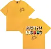 Camiseta de Algodão Tamanho Europeu Transfronteiriça Camiseta com Padrão da Capa do Novo Álbum de Justin Bieber Unissex Roupa de Algodão de Verão Moda Hip-Hop