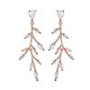 Brincos de Folha de Salgueiro Criativos de Personalidade de Nicho Estilo Coreano, Frescos e Elegantes, Luxo Leve, Joia Feminina com Zircônia Microincrustada