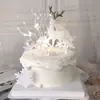 Decoração de bolo de veado de cristal de Natal glitter veado de Natal decoração celebridade da internet aniversário confeitaria vestido plug-in