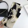 Nuevo Pañuelo Largo de Seda para Mujer en Primavera, Otoño y Verano, Pañuelo de Cuello Estampado, Pequeño Pañuelo Decorativo Moderno y Versátil