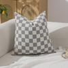 Amazon AliExpress chenilla tablero de ajedrez tartán almohada de un solo lado funda de cojín geométrico simple almohada de dormitorio