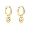 Agulha de Prata S925 Luxo Acessível Francês Ins Brincos Geométricos de Diamante Branco Simples Quadrado Gota D'água Conjunto de Brincos Cruz