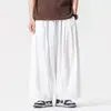 Pantalones Cargo Holgados de Pierna Ancha Estilo Perezoso Casual Nuevos para Hombre Tallas Grandes Paracaídas Verano Pantalones Largos Pantalones Harem Morado