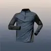 Camiseta Szxar de Manga Larga con Media Cremallera Ropa Deportiva para Pista y Campo Entrenamiento Running Deporte Cuello Alto Elástica Secado Rápido Absorción de Sudor Top