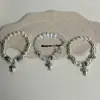 Pulsera de Perlas para Chica Popular Hecha a Mano con Cuentas Corazón de Cuervo Nueva Atmósfera Otoño e Invierno Joyería de Pulsera