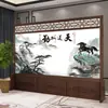 Pantalla divisoria para sala de estar, modelo nuevo 2025, pantalla exterior de imitación madera maciza, pantalla móvil de lujo para sala de estar y patio