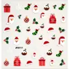 Adesivos de Unha 5D Impermeáveis com Relevo para Festa de Natal DIY Brilhantes