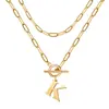 Nuevo Collar de 26 Letras de Amazon, Acero Inoxidable Personalizado, Oro al Vacío, Collar que No se Desvanece, Cadena Cubana para Novia