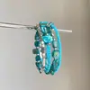 Estilo Étnico Retro Collar Cuadrado Azul Multicapa Moda Cadena para Clavícula Única Versátil Accesorio