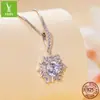 Collar con charm de plata moissanita original de 1 quilate brillante estrella radiante cadena de clavícula de plata s925 noble y elegante